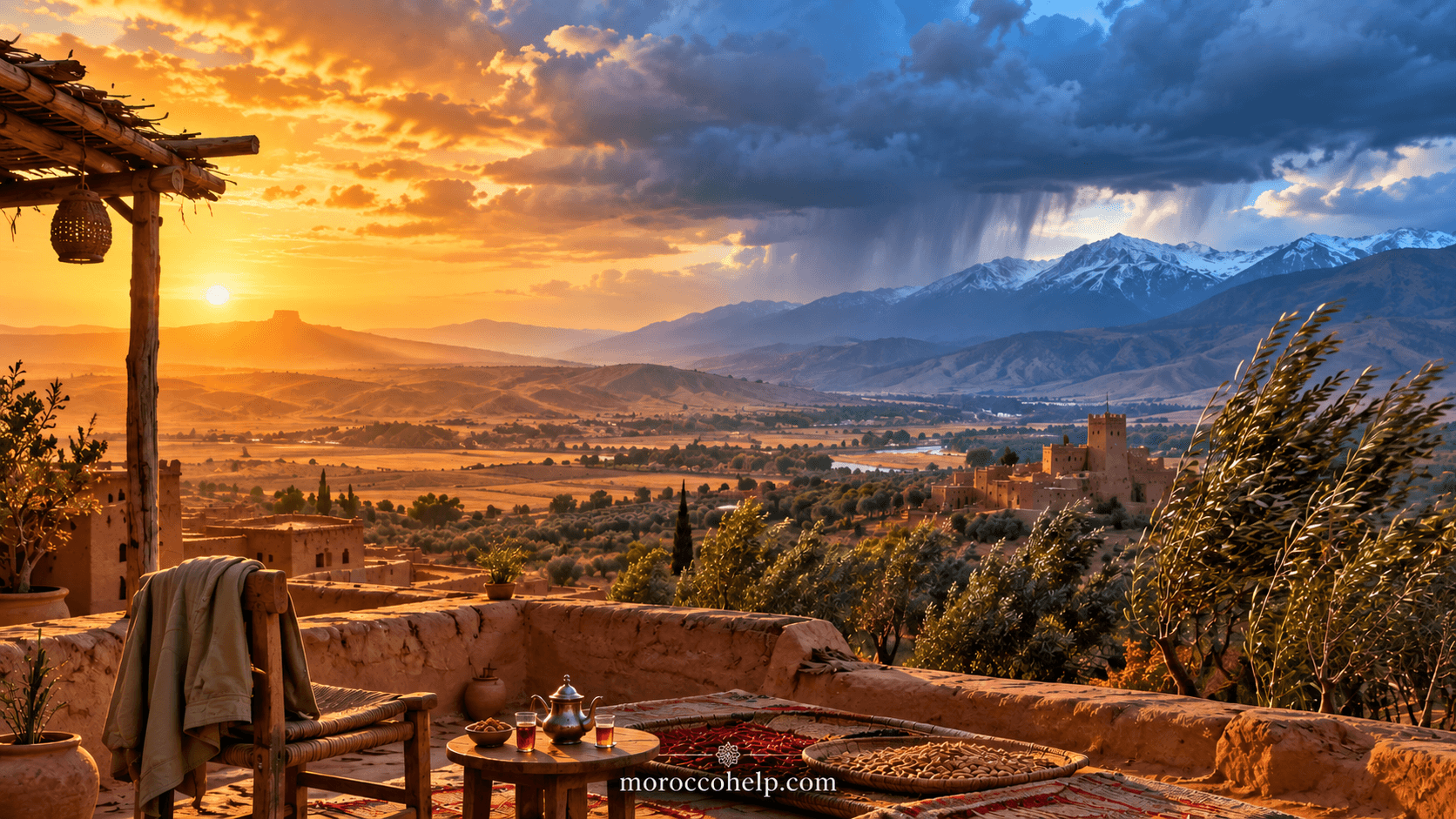 Moroccan countryside at the end of summer as cooler autumn air arrives, September 2026